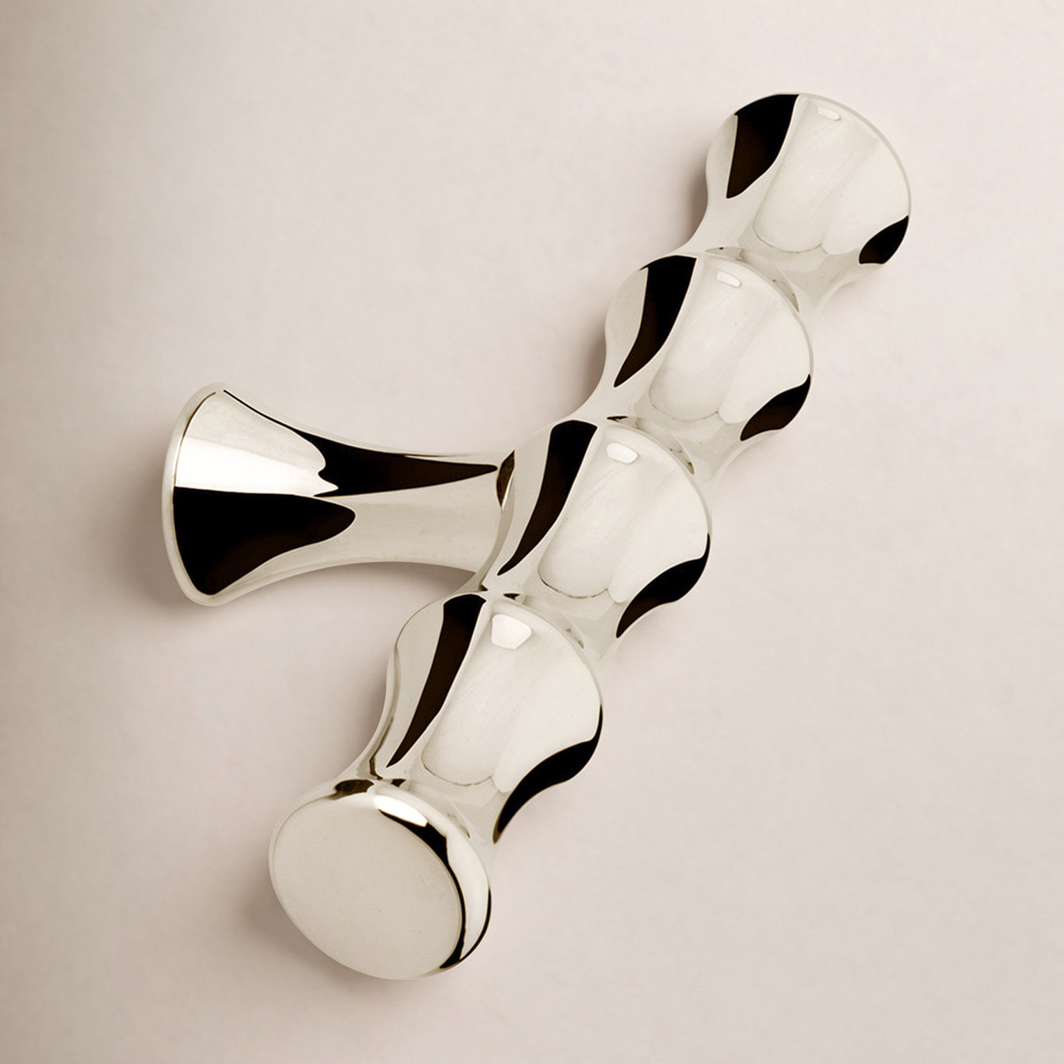 Stalk Bar Cabinet Knob, Polished Nickel, 3.54" H x 3.51" W x 3.51" D