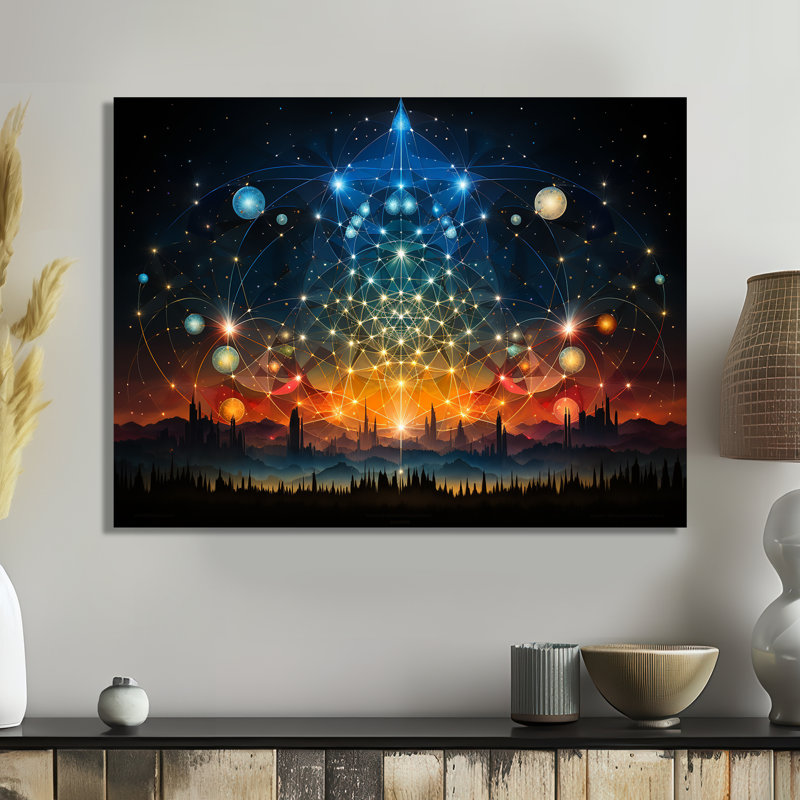 Heaven’S Sacred Bloom - Paysage abstrait, art mural, salon, Métal métal, H 30 po x l 40 po x P 1,5 po