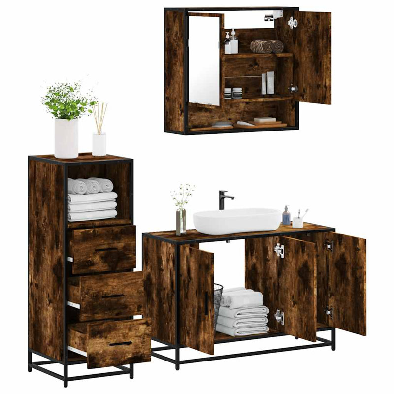 Bathroom Furniture Suite, Smoked Oak