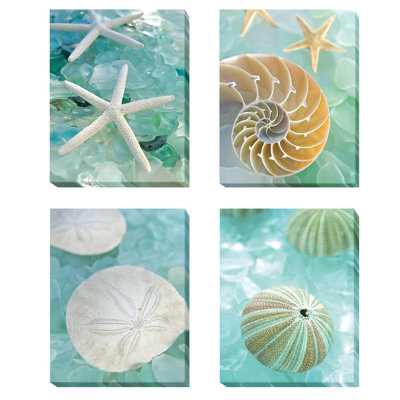 « mer de mer 1, 2, 3 et 4 » par alan blaustein,, ensemble de 4 reproductions de photos sur toiles tendues