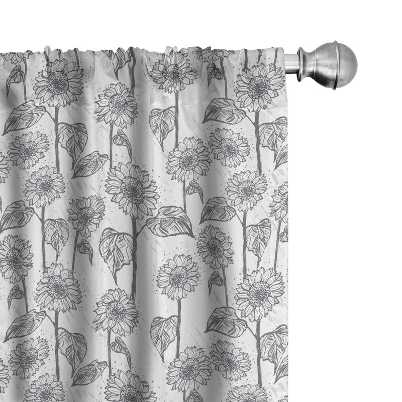 Botanical Semi-Sheer Rod Pocket Curtain Panels, 28" x 95"