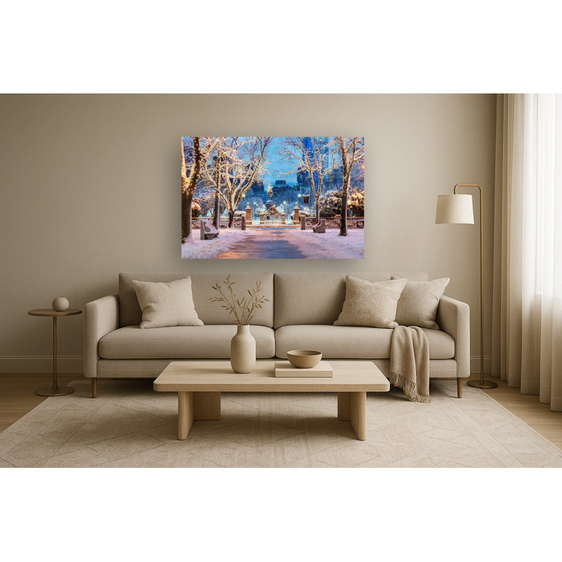 Art mural en verre trempé sans cadre Boston in Winter - 40 po x 60 po