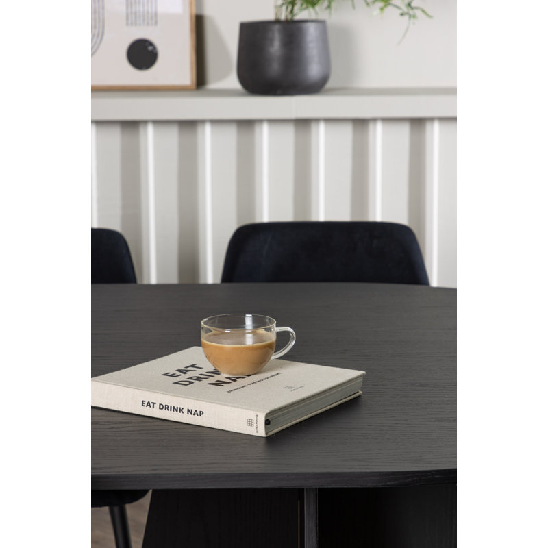 Millste 6 - Person Dining Set, Black, Black