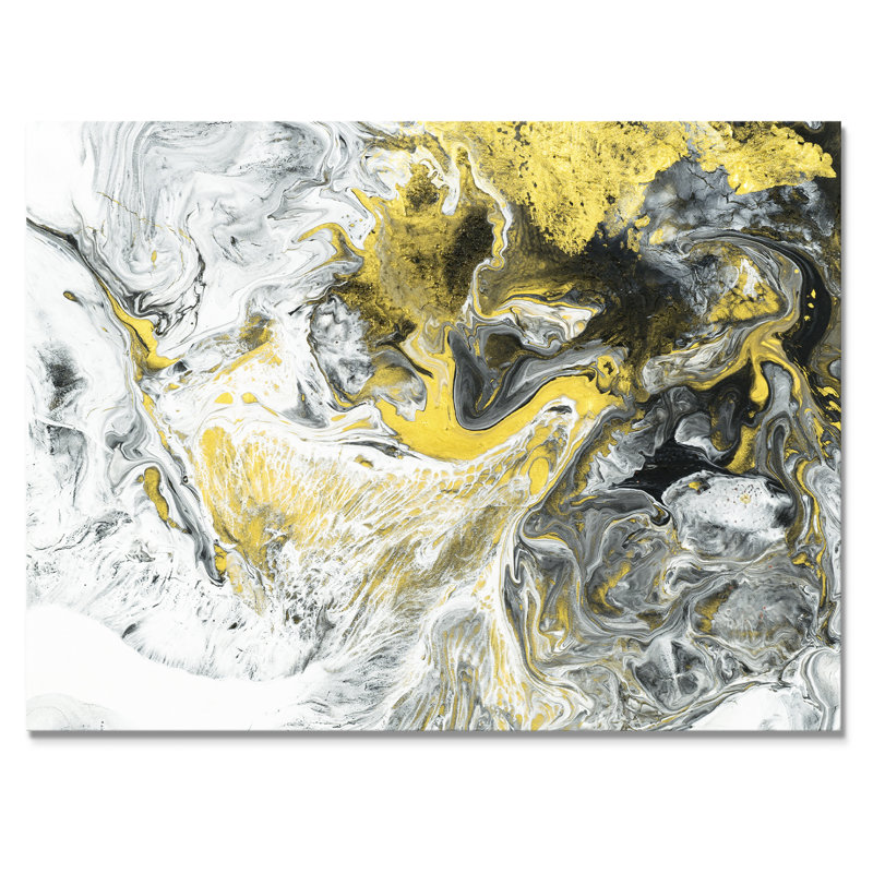 «Yellow and White Fusion», reproduction d'art sur toile, H 8 po x l 12 po x P 1 po, Toile tendue