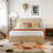 wooden platform bed frame-512729041