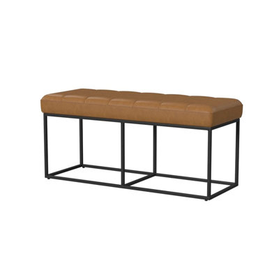Xzavien Faux Leather Upholstered Bench