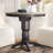Geirlaugur Round Counter Height Extendable Butterfly Leaf Solid Wood Dining Table in Grey -621240354