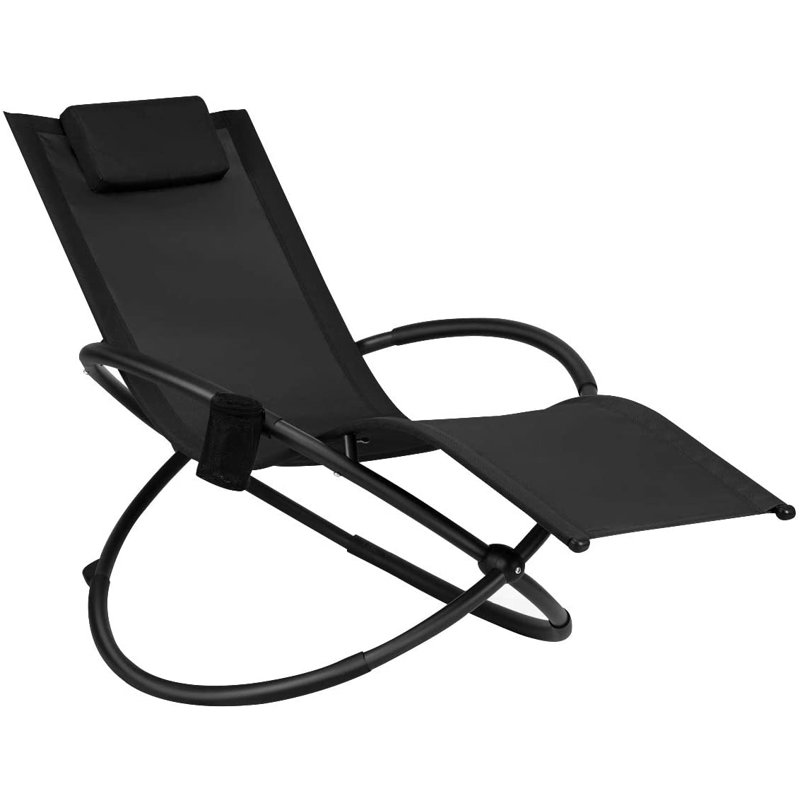 Godmond 74cm Long Single Chaise with Cushions, Black