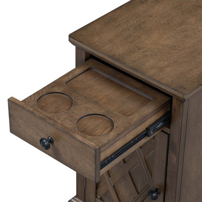Classic Charging Livingroom End Table with USB Ports, Storage, and Elegant Design for Modern Convenience