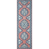 Vintage Glory Hand Hooked Wool Rug in Blue/Faded Red/Cream