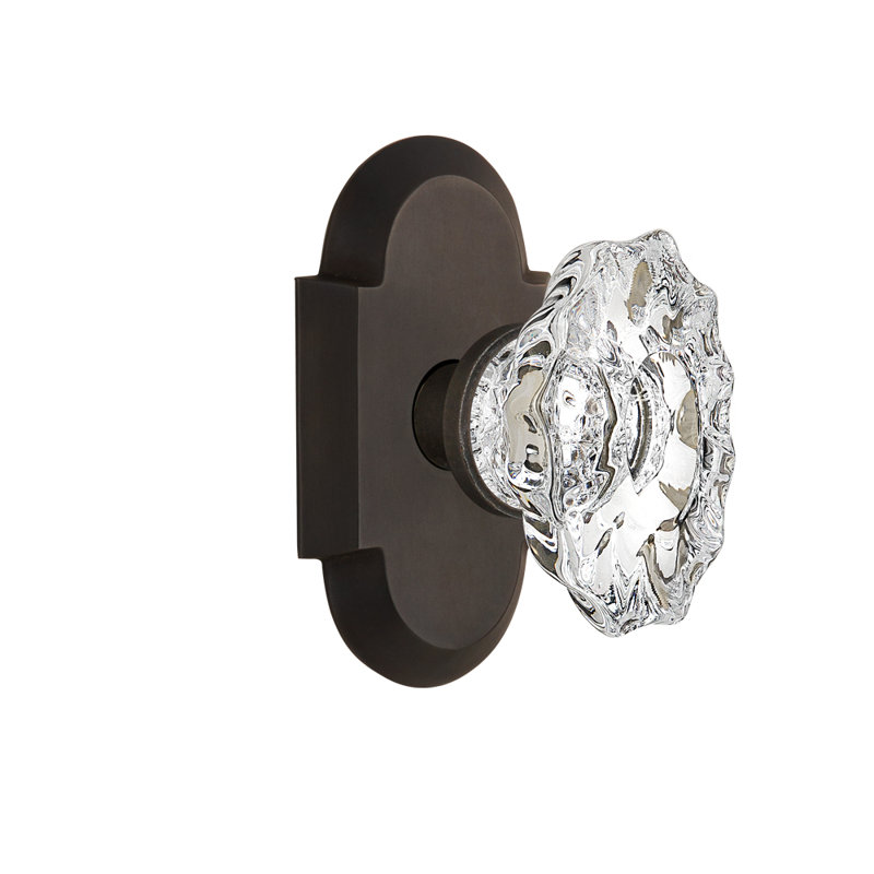 Cottage Plate with Chateau Door Knob, Oil-Rubbed Bronze, 2.375"