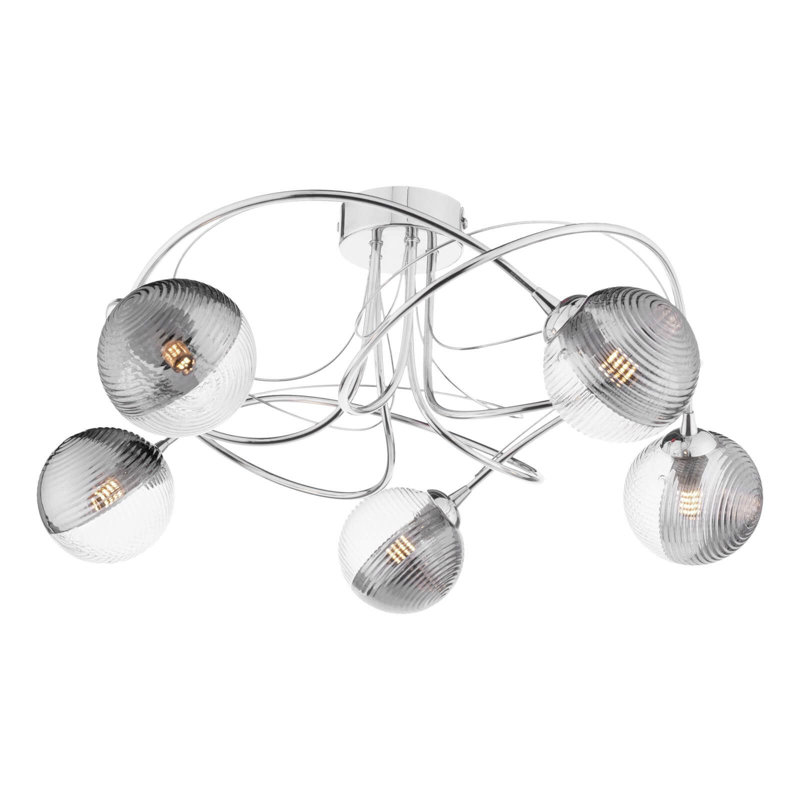 Flush Mount, 5 Lights, 21 cm H x 50 cm W x 50 cm D