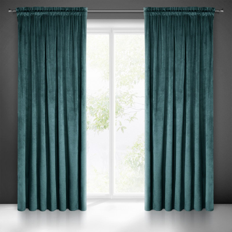 Abdihafid Eyelet Blackout Thermal Single Curtain, Blue