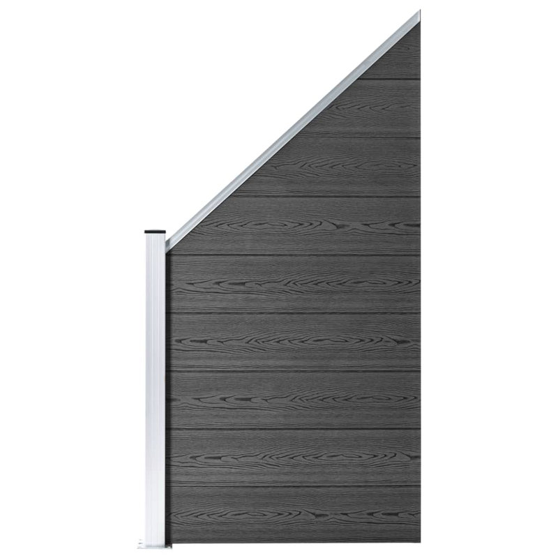 Mikah 472.44cm H x 1311cm W Black Composite Fence Panels Included