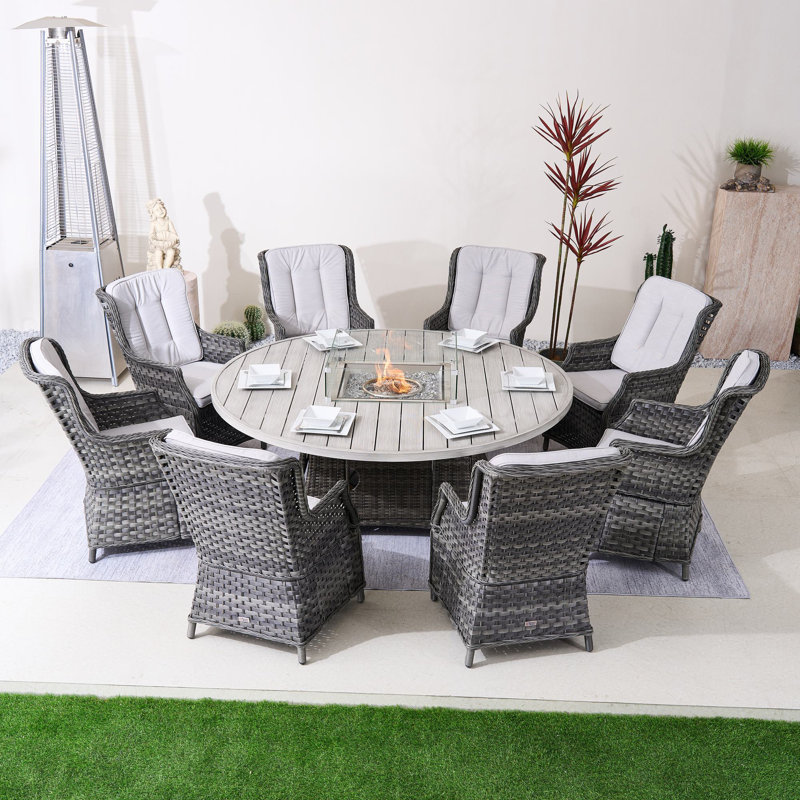 Ensemble repas avec coussins 8 personnes Aeryna