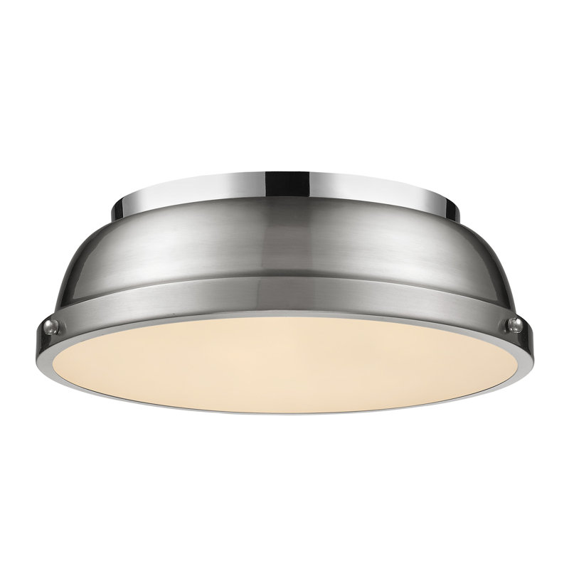 Calico Steel Flush Mount, Chrome, Pewter