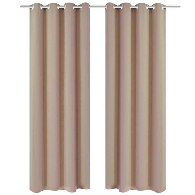 Back East Room Darkening Curtain Pair, 135 W x 245 D cm, Beige