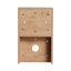 Meuble-lavabo mural en bois avec lavabo en céramique et tablettes de rangement