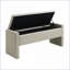 Banc de rangement | Repose-pieds Modern Bed End | Coiffeuse, siège de fenêtre | Lin | Gris clair
