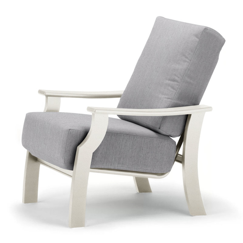 St. Catherine Outdoor Lounge Chair, Textured Snow, Canvas Granite Sunbrella® Canvas
