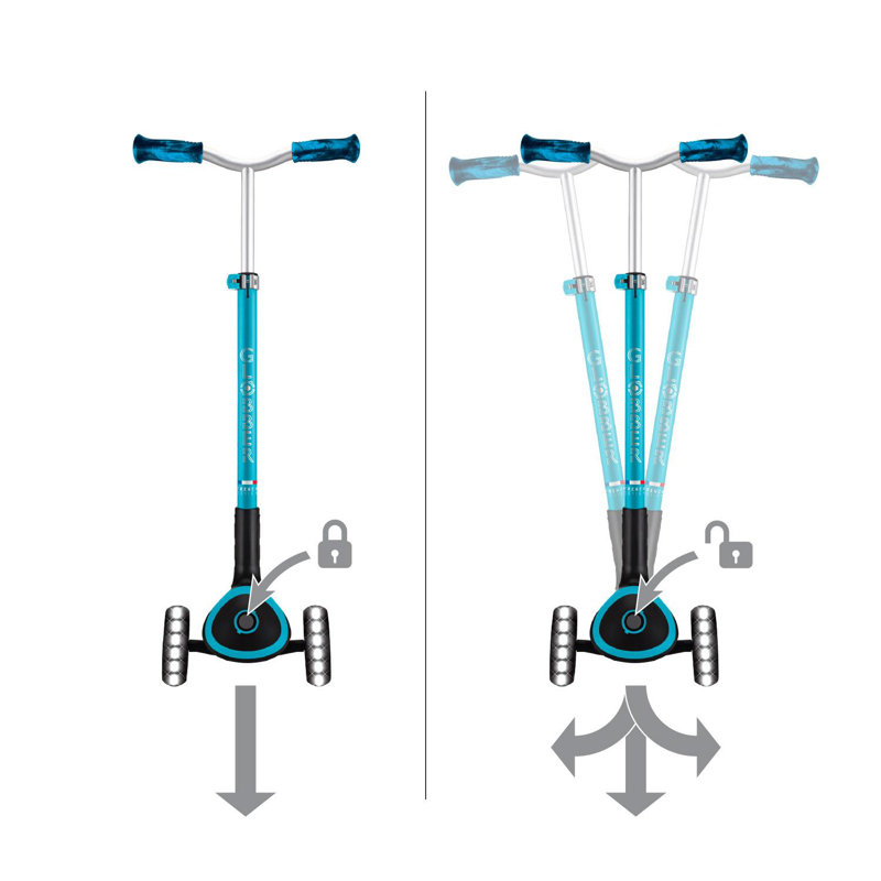 Globber Ace Lights 3 Wheel Scooter, Blue