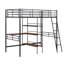 Lit mezzanine en métal, bureau intégré et tablettes-912354468
