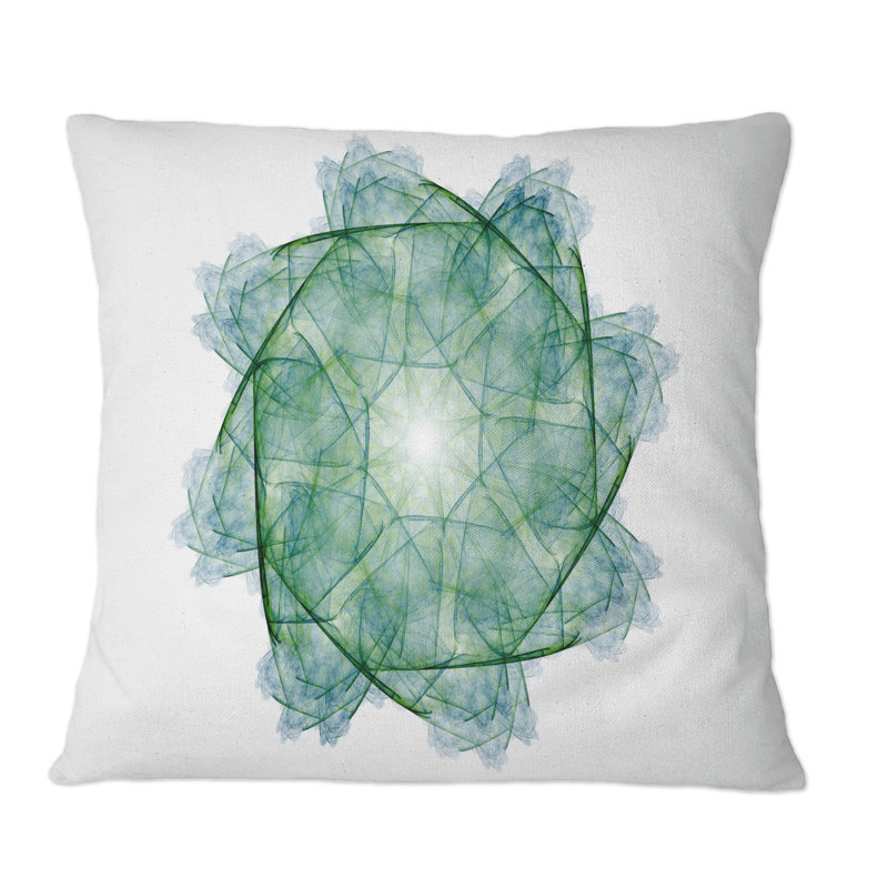 Coussin Fractal Flower Green - Bohemian, 18 po x 18 po