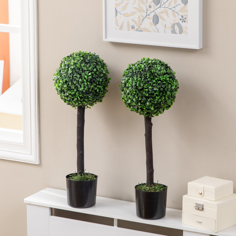 60cm Faux Boxwood Tree in Pot