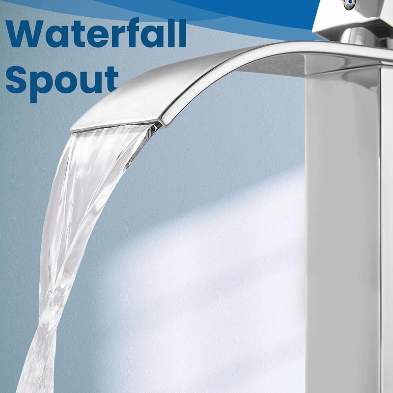 Vessel Sink Bathroom Faucet with Drain Assembly, Chrome