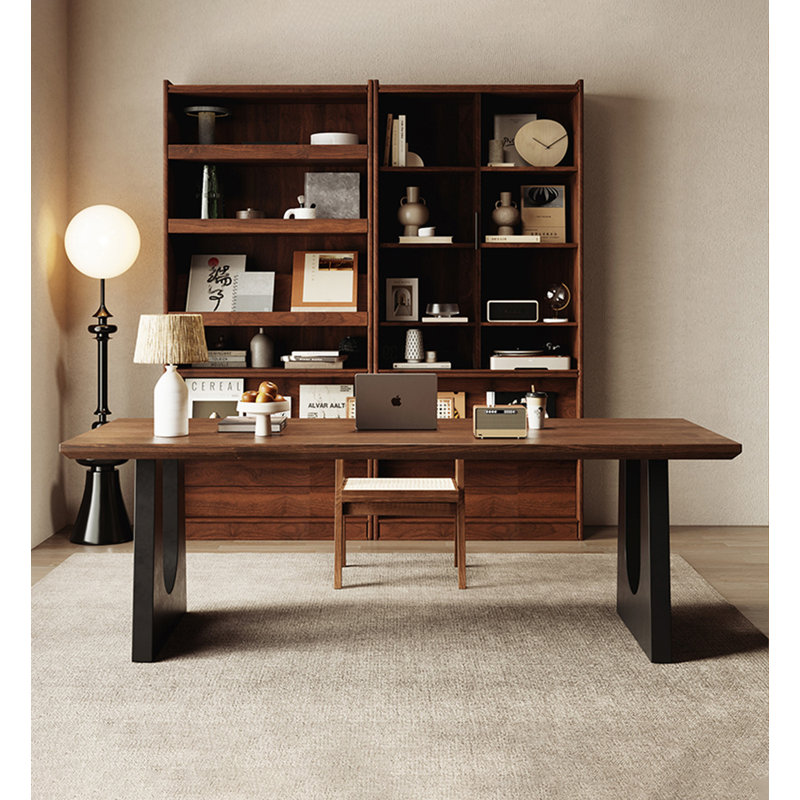 Table rustique en bois de pin avec base en fer noir, 29.5" H x 70.9" W x 31.5" D