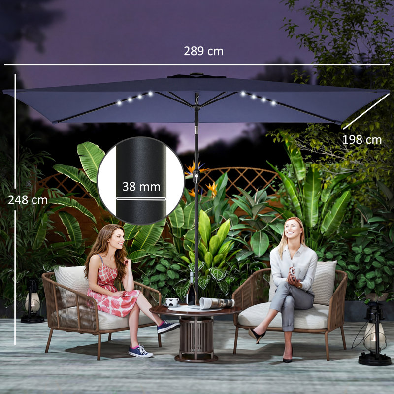 289cm Market Parasol, Blue