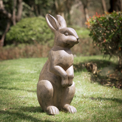 Zachary 22.75"H MGO Standing Rabbit Garden Statue