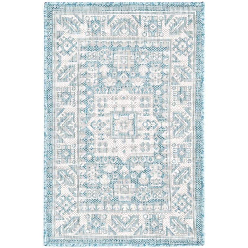 Outdoor Chand Area Rug Blue Color, Rectangle 2'2" x 3'