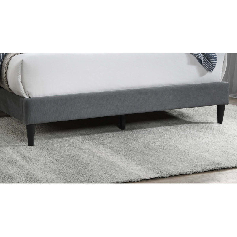 Grand lit moderne élégant avec tête de lit 1pc, Gris
