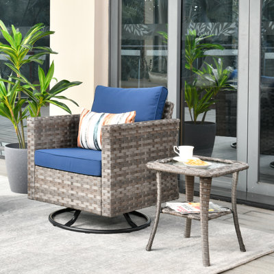 Chaise d'extérieur avec table d'appoint Baili