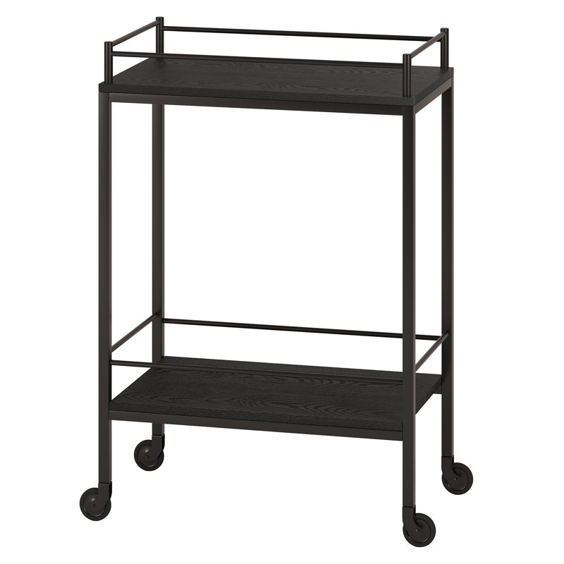 Metal Bar Cart, Black Grain