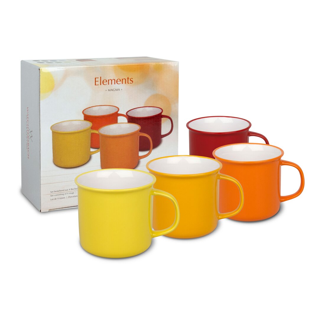 4-tlg. Kaffeebecher-Set Elements aus Bone China