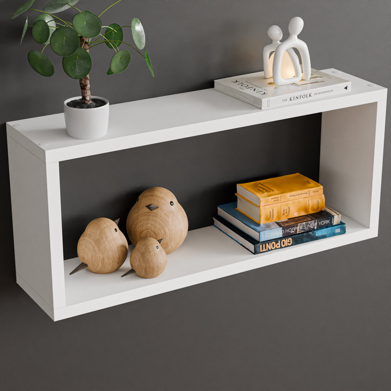 Solid Wood Decorative Storage Shelf Kubby 1.1, White