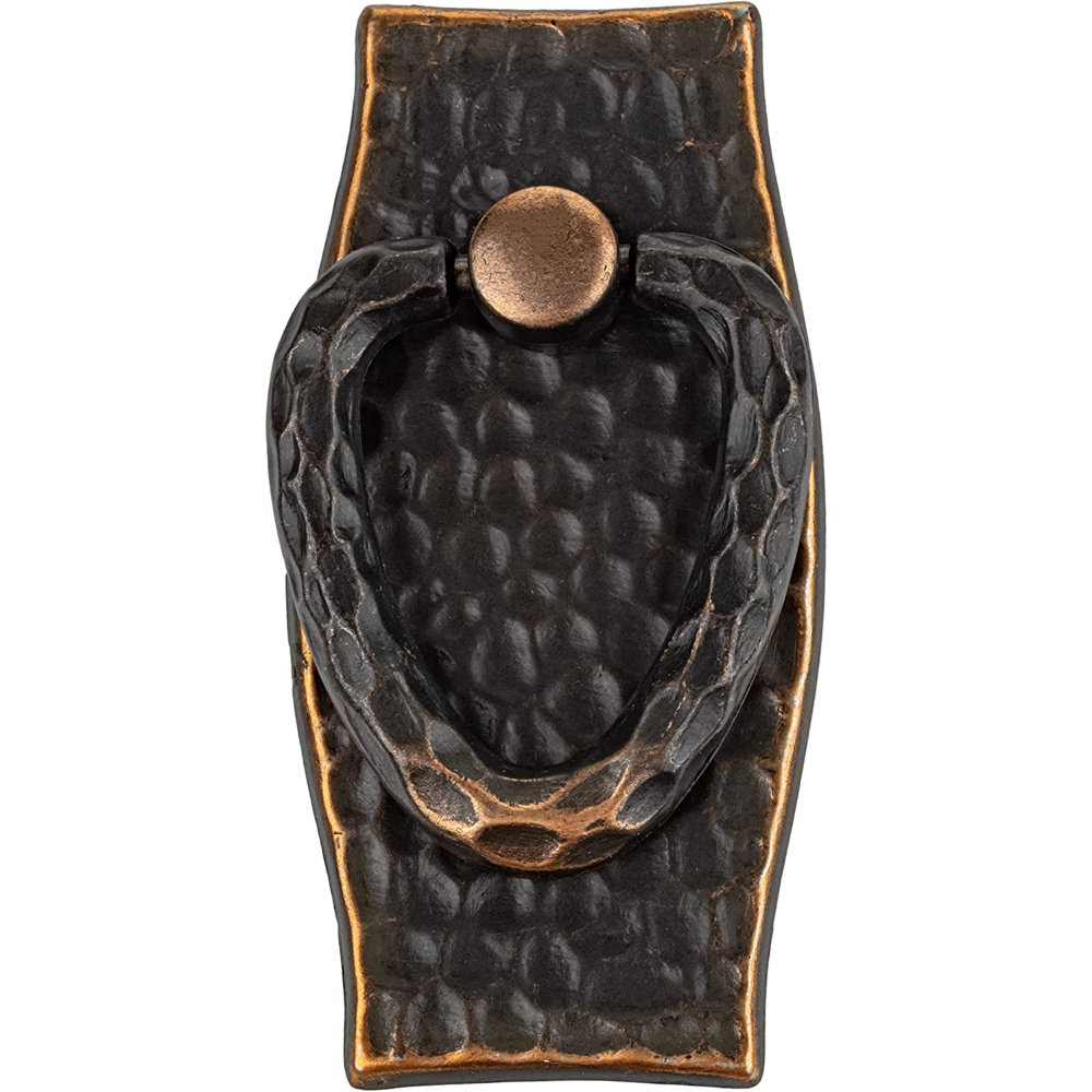 Mission Hammered Antique Copper Drawer Pull ( 