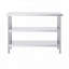 Table de préparation en acier inoxydable avec tablette réglable (14 x 48 x 34 po)