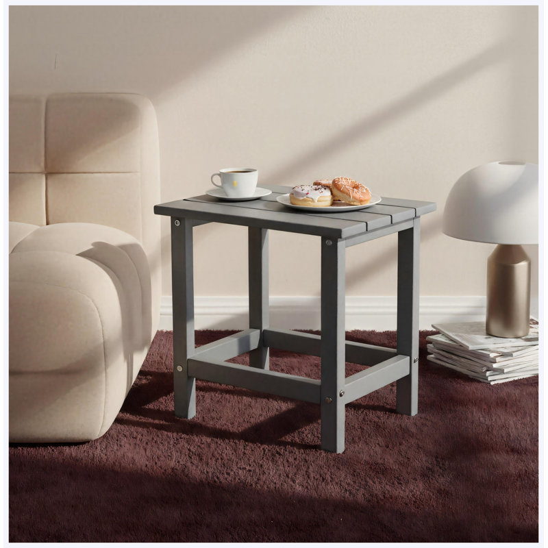Table de bout extérieure Adirondack, table de bout pour patio en PEHD, brun