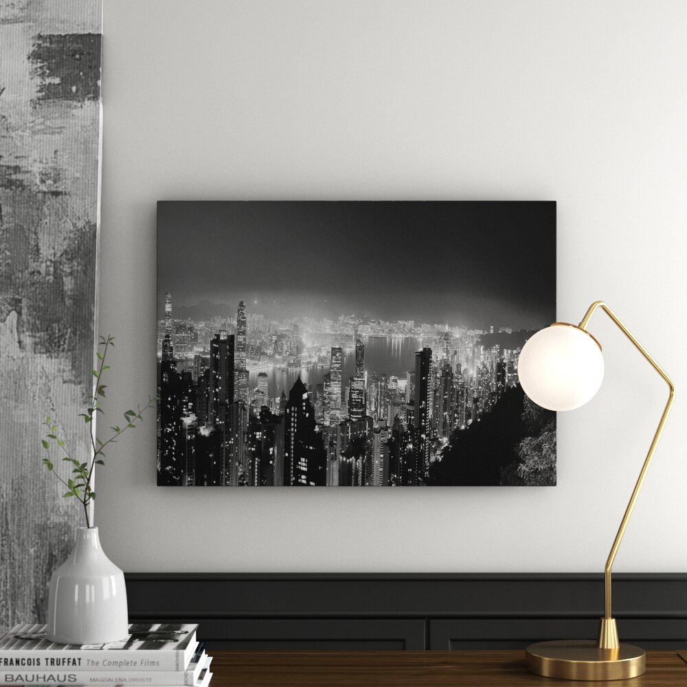 Leinwandbild „Hong Kong Skyline bei Nacht II“, Fotodruck