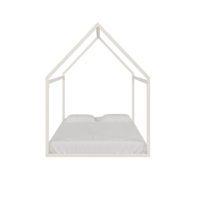 Skyler Metal Montessori House Bed, Full, White