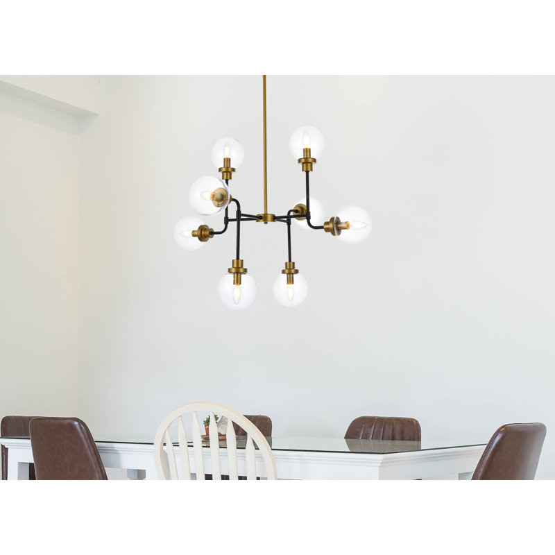 Orla 8 - Light Pendant, Black/Brass, Clear