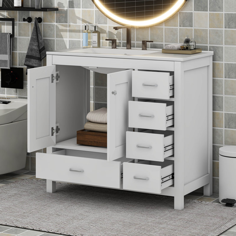 Meuble-lavabo traditionnel 36 po et lavabo en céramique