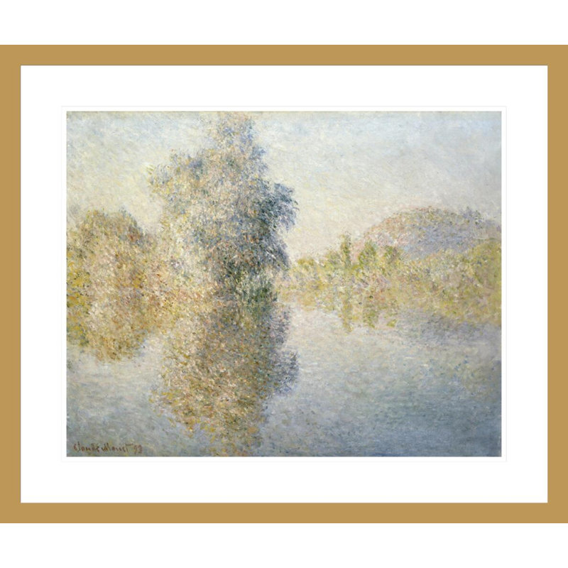 Tôt le matin sur la seine à Giverny par Claude Monet, impression giclée encadrée, H 23,5 po x l 27,88 po