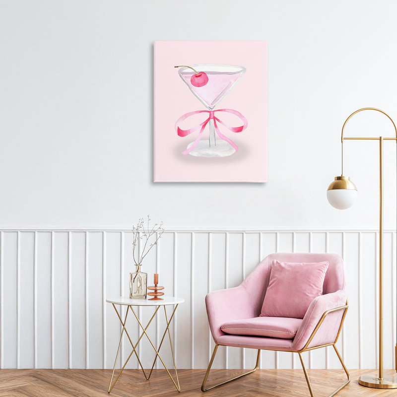 Toile Coquette Cherry Cocktail, design par Nina Jacobs, H 20 po x l 16 po