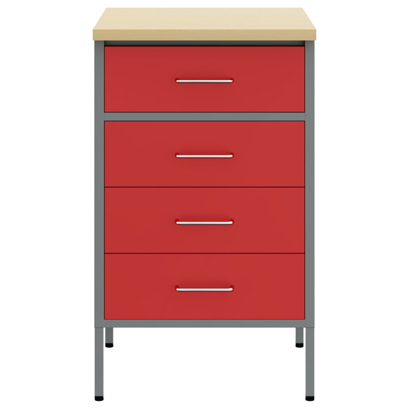 Steel Compact Cabinet Rectangular, Red