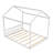 Queen Size Wooden House Bed With Headboard,White-1387314131