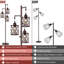 Lampe sur pied 3 lumières, à intensité variable avec interrupteur au pied, cages suspendues industrielles, ampoules DEL incluses-1791500162-1764474973